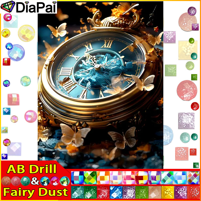 Resin Art Clock - DiaPai Fairy Dust AB Pittura diamante