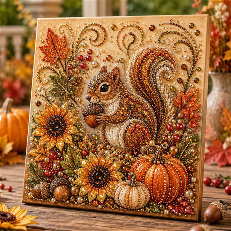 Resin Art For Beginners - Kit Pittura Diamante Perle Autunnali, Kit