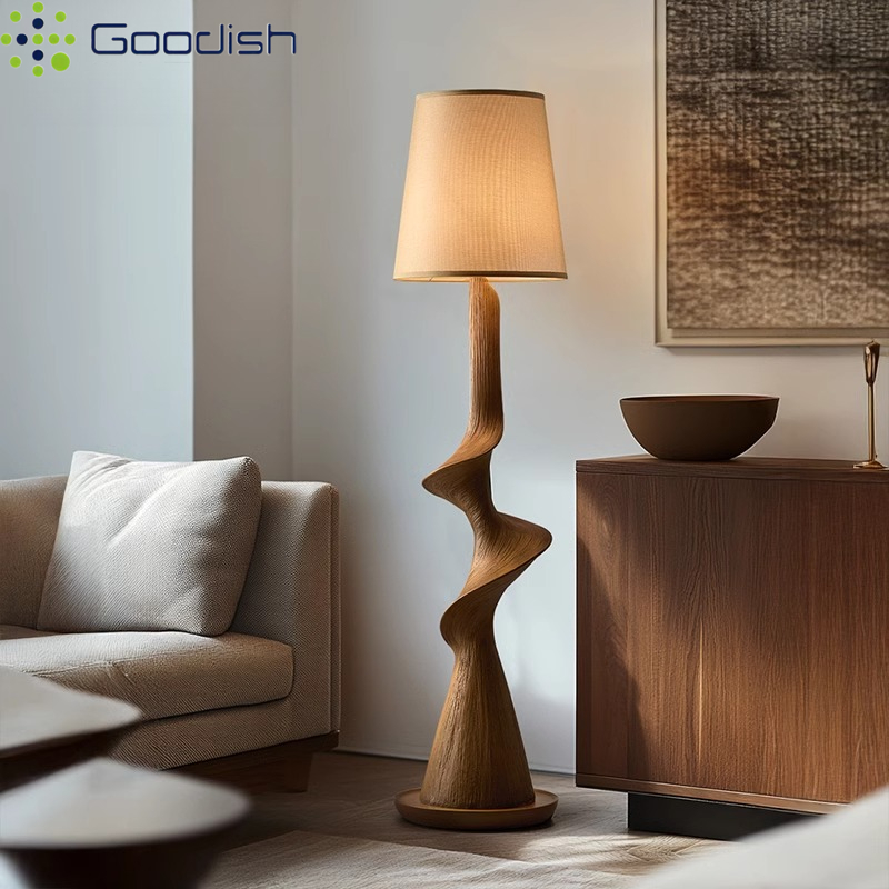 Resin Art On Wood - Lampada da Terra LED in Legno