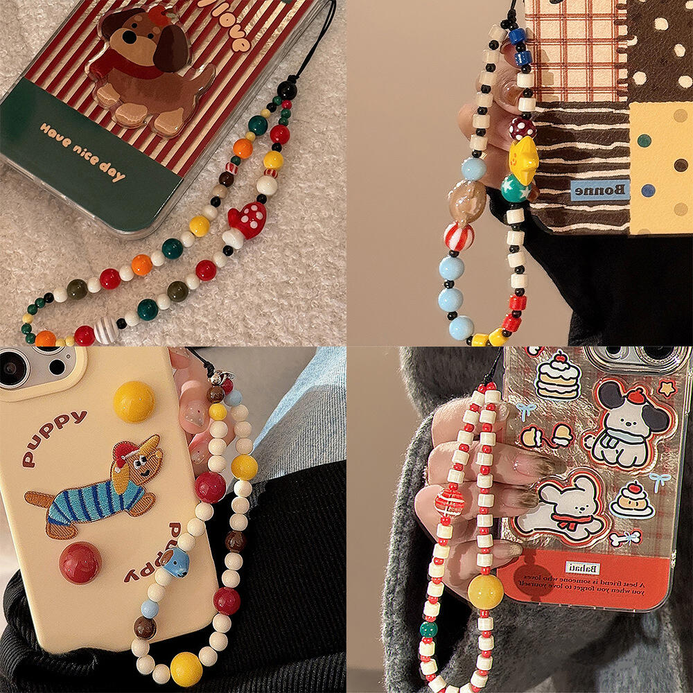 Resin Art Phone Case - Simpatico cane orso formaggio ciondolo catena