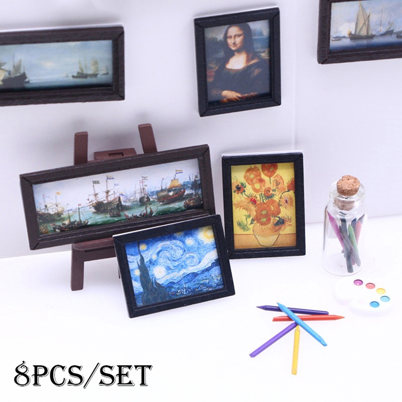 Set di 8 Quadri Vintage in Min - Resin Art With Wood recensione e prezzo