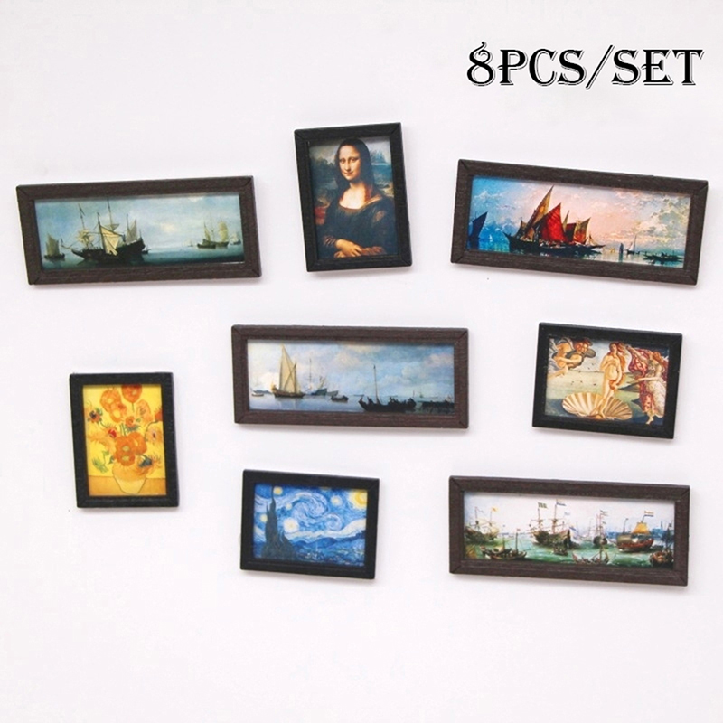 Set di 8 Quadri Vintage in Min - Resin Art With Wood recensione e prezzo